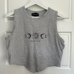 *3/$25* Gray Women's Celestial Sun & Moon Tank Top
